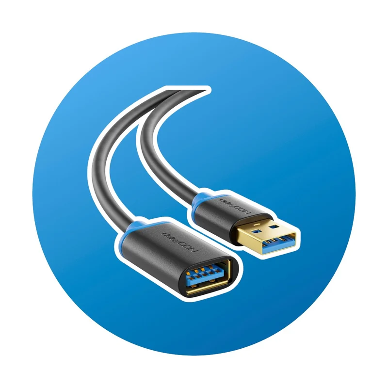 1.5m deleyCON USB-A Verlängerung schwarz