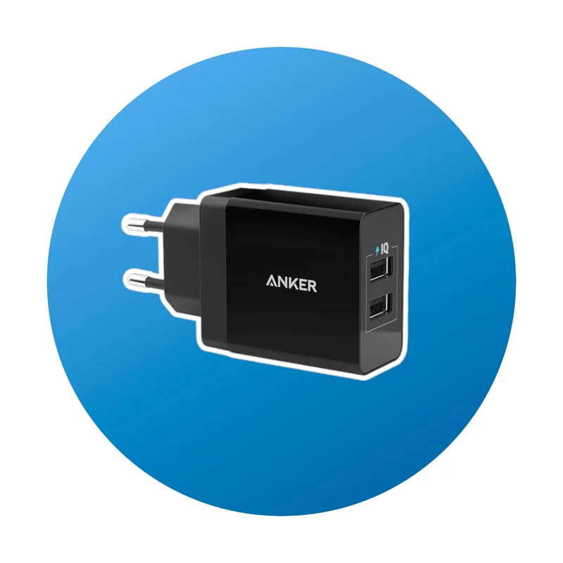 ANKER 24W 2-Port USB Charger Black 6