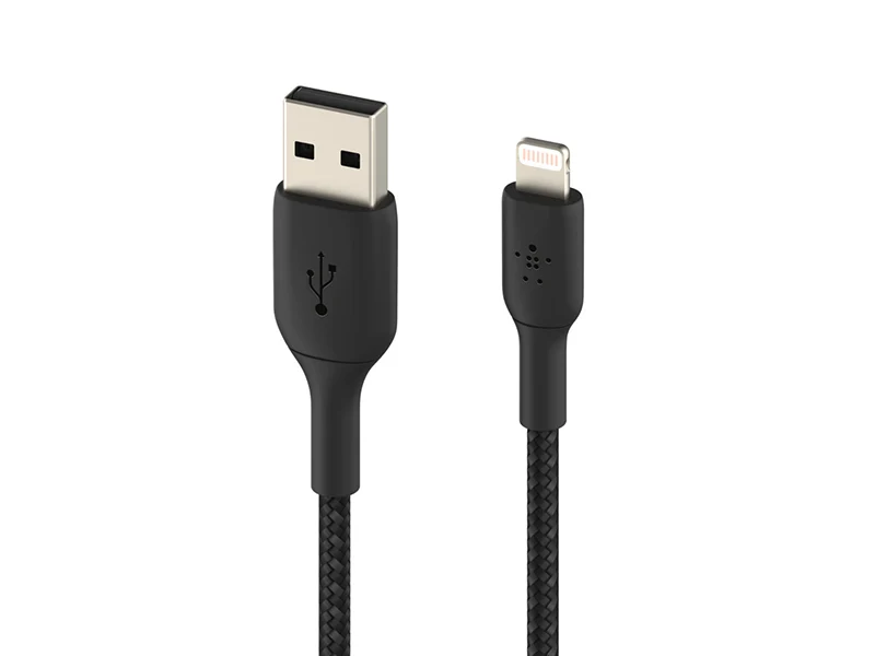 Belkin BoostCharge Braided Lightning to USB-A Cable (2m / 6.6ft, Black)