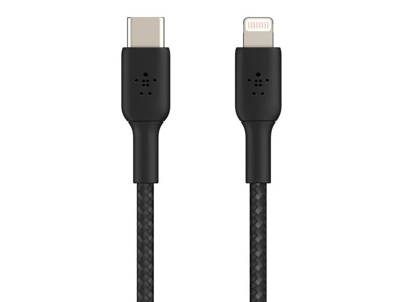 Belkin BoostCharge Braided USB-C to Lightning Cable (1m / 3.3ft, Black)