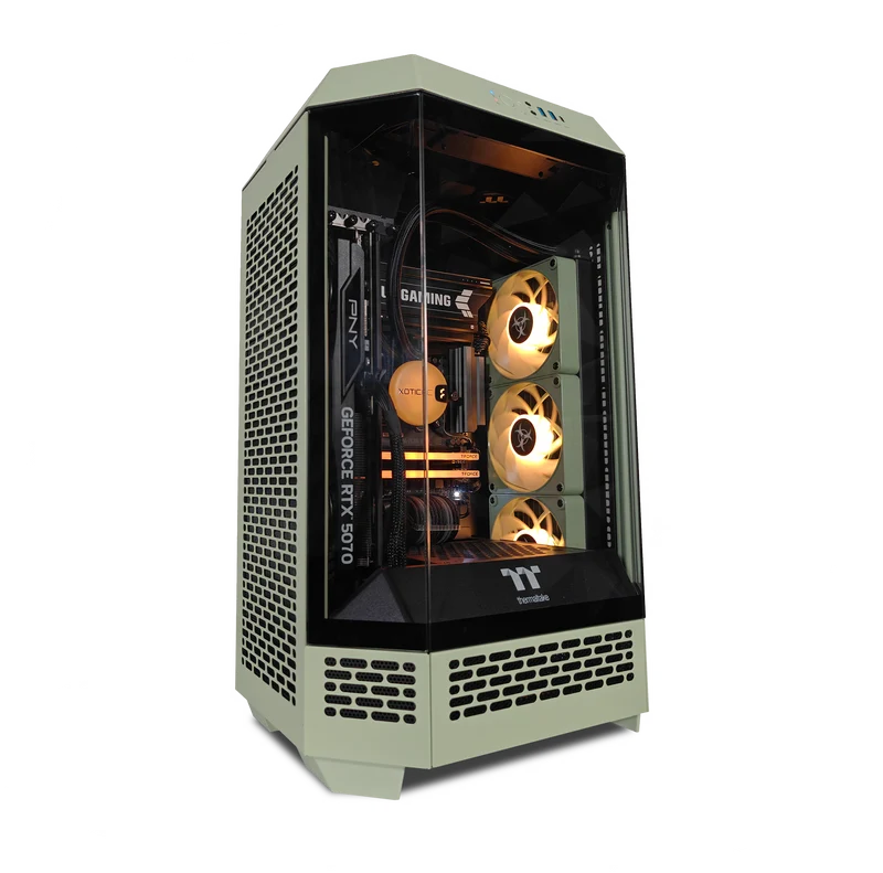 XOTIC PC BioHazard Tower 300 Optimized Gaming PC, AMD Ryzen 7 9700X, NVIDIA GeForce RTX 5070, 32GB RAM, 2TB SSD