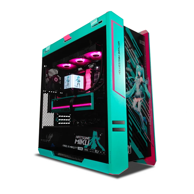 XOTIC PC ROG Strix Helios II Hatsune Miku Gaming PC, AMD Ryzen 7 9800X3D, NVIDIA GeForce RTX 5080, 64GB DDR5, 4TB SSD