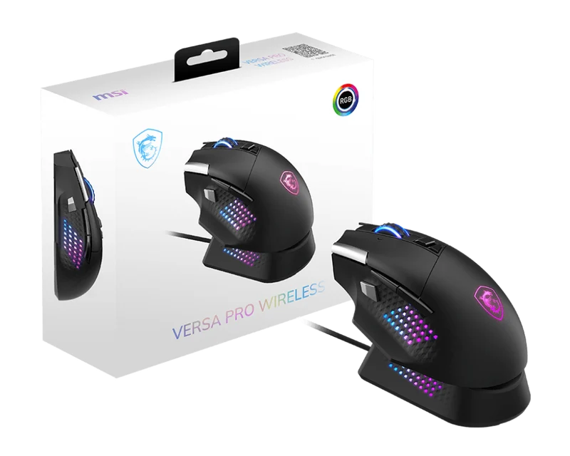 MSI Gaming Maus VERSA PRO WIRELESS + MOUSE DOCK PRO