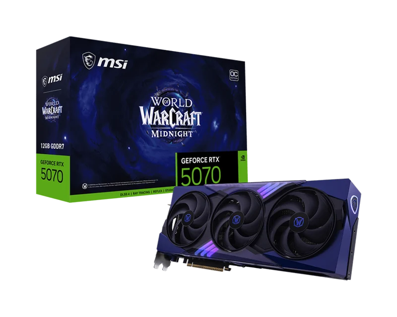 MSI Grafikkarte GeForce RTX 5070 12G World of Warcraft MIDNIGHT VOID EDITION OC