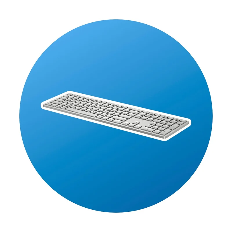 HP 970 Wireless Keyboard BT silber DE