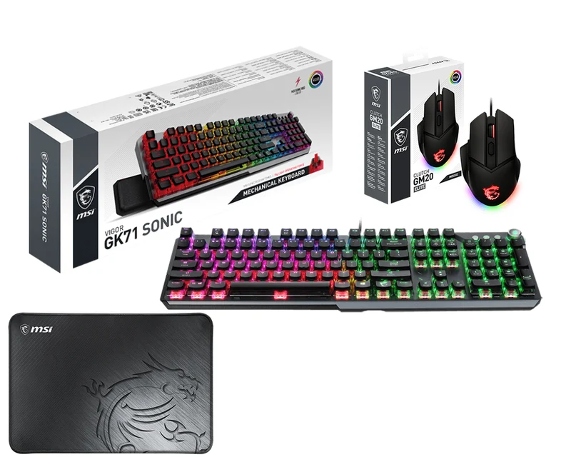 Gaming Peripherie Bundle Gaming Tastatur GK71 + Gaming Maus GM20 Elite + Mauspad GD21