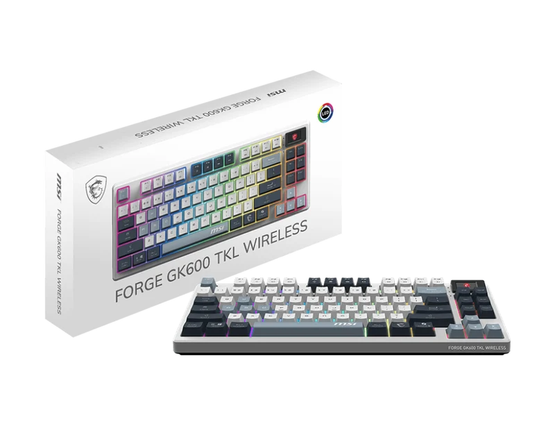 MSI Gaming Tastatur FORGE GK600 TKL W SKY DE