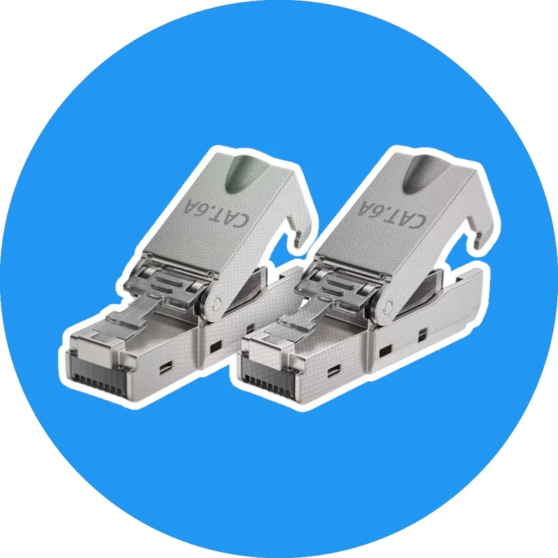 deleyCON 2x CAT 6a Werkzeugloser RJ45