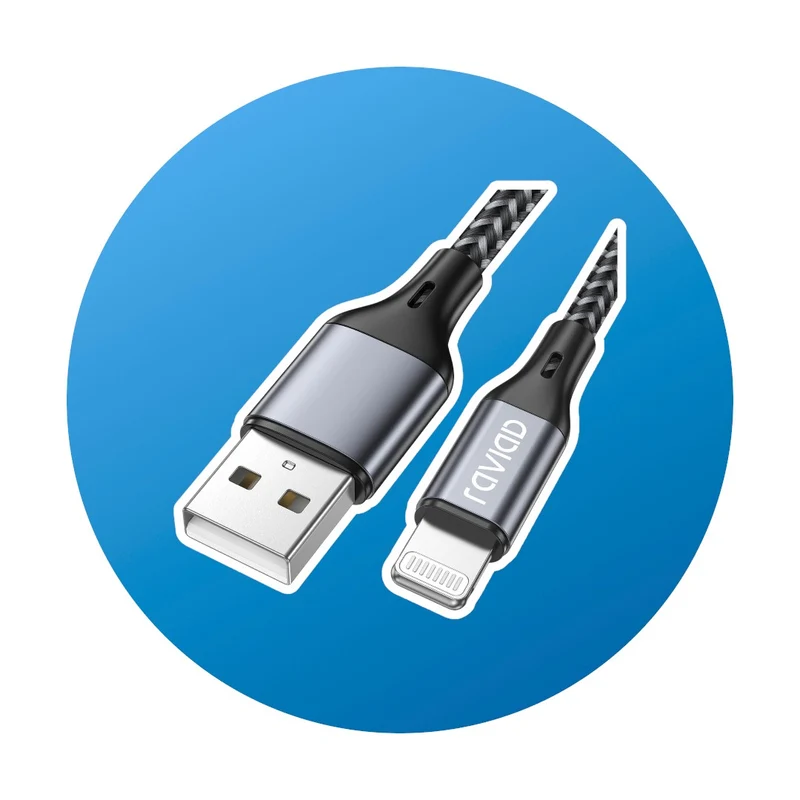 1,2m RAVIAD Lightning Kabel grau