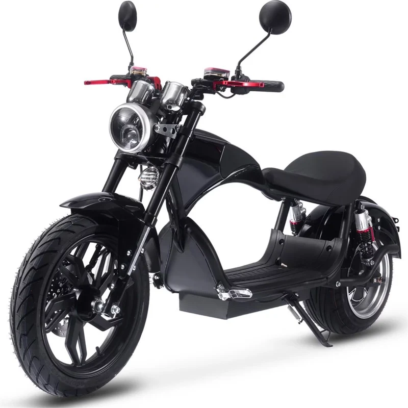 Raven 60V 2500W Electric Cafe Motorcycle - 30Ah Lithium Battery, Black