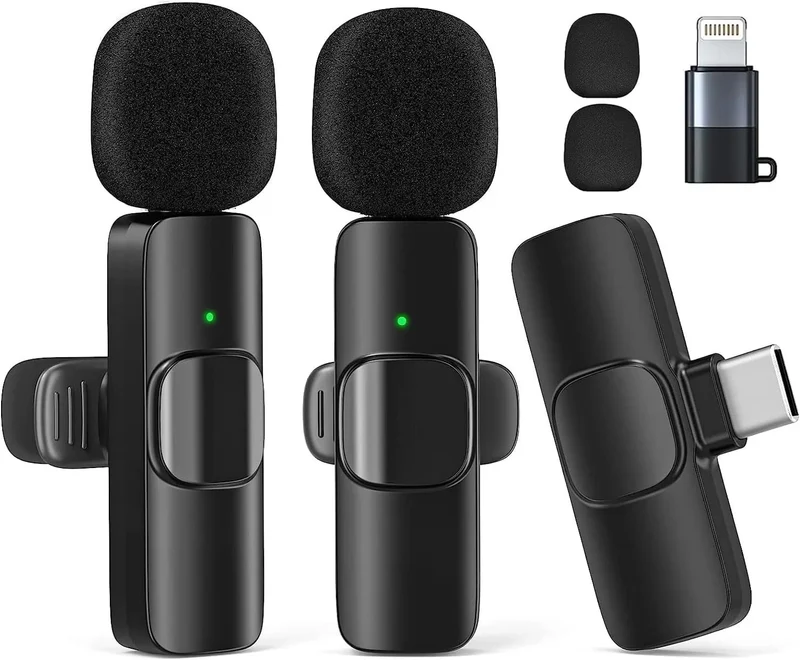 Versatile Wireless Lavalier Microphone for All Devices – Perfect for Video Recording, Vlogs, and Interviews